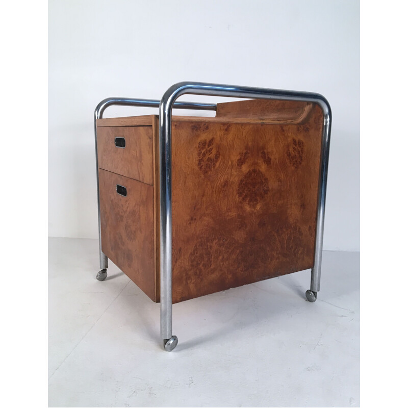 Vintage Chest of drawers in Oak and Chrome 1950