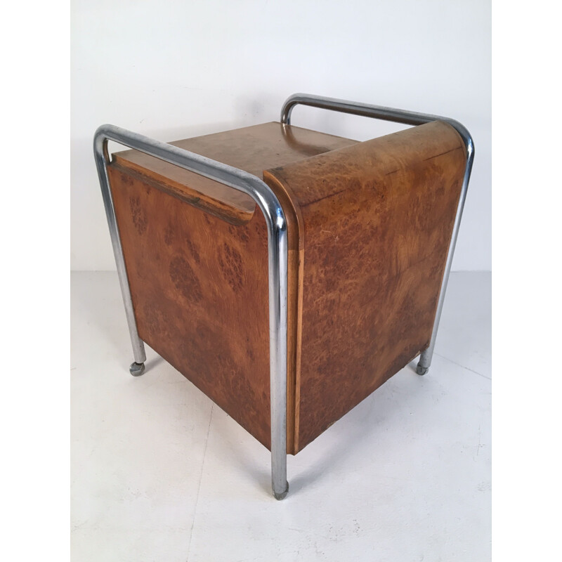 Vintage Chest of drawers in Oak and Chrome 1950