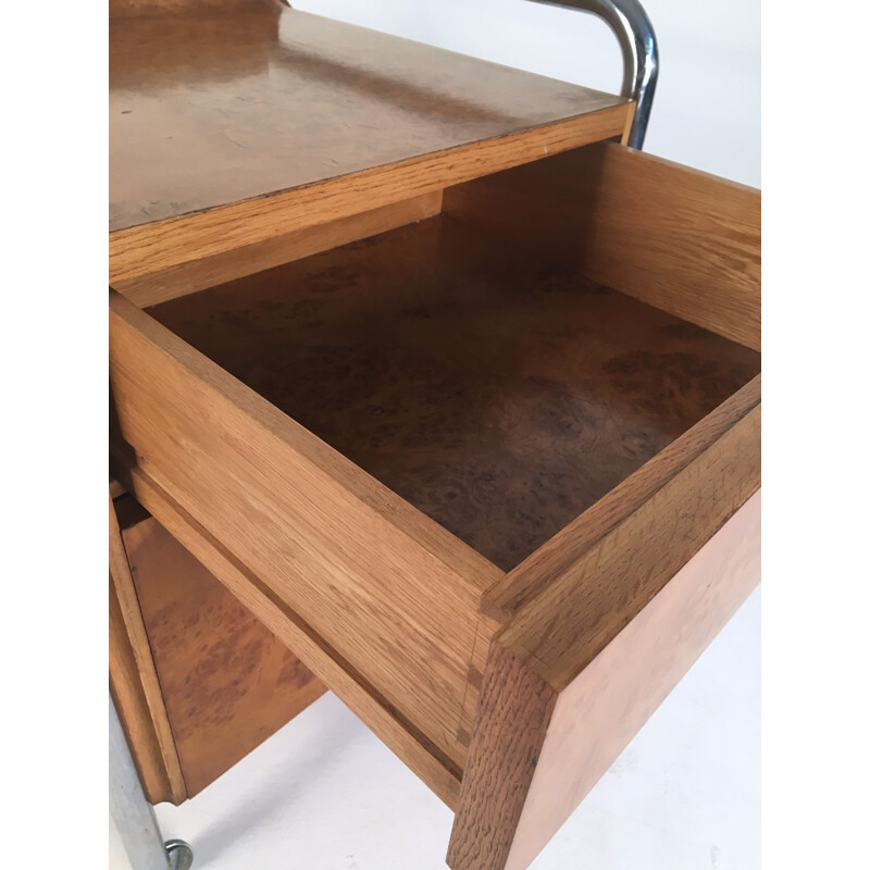 Vintage Chest of drawers in Oak and Chrome 1950