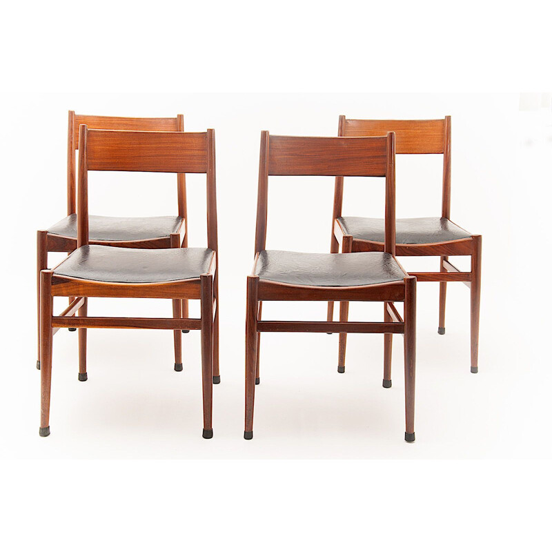 Set of 4 Italian vintage dining chairs by Consorzio Sedie Friuli