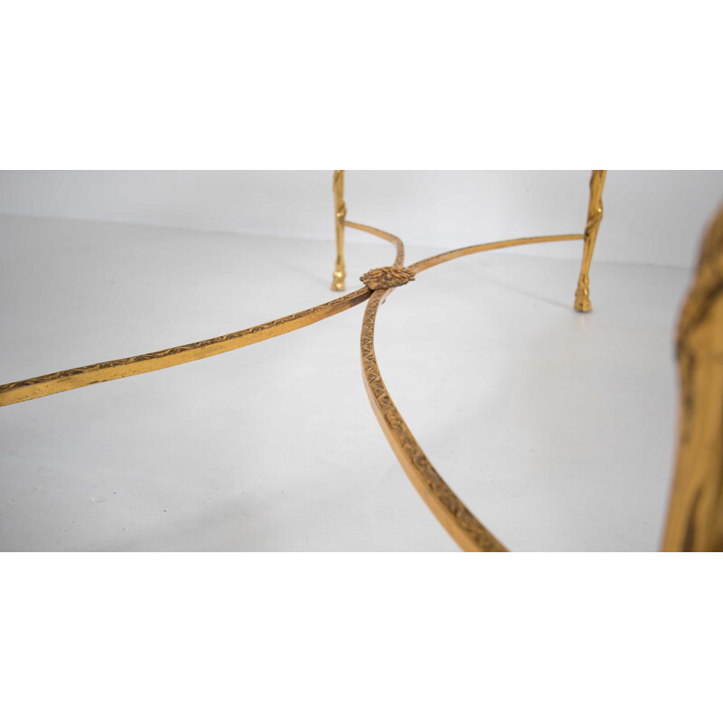 Gilded coffee table in marble by Maison Bagues