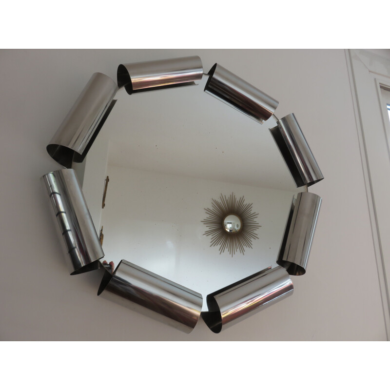 Miroir italien rond en acier