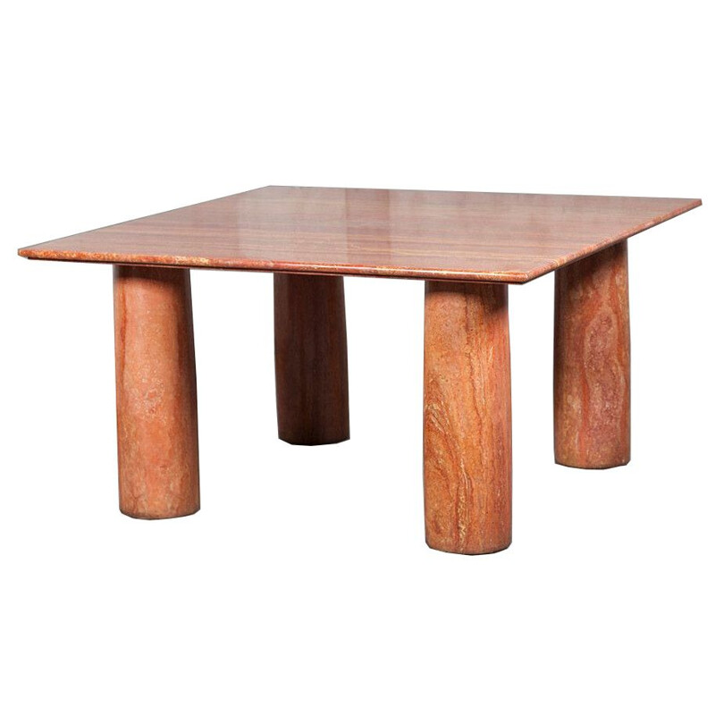 Italian vintage table in solid brown onyx, 1970