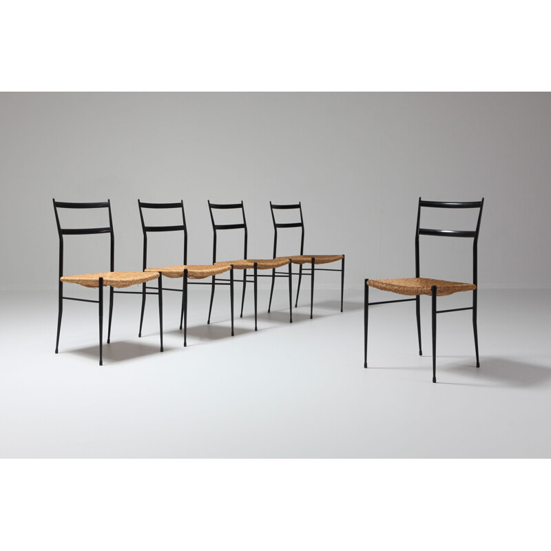 Ensemble de 5 chaises vintage en métal