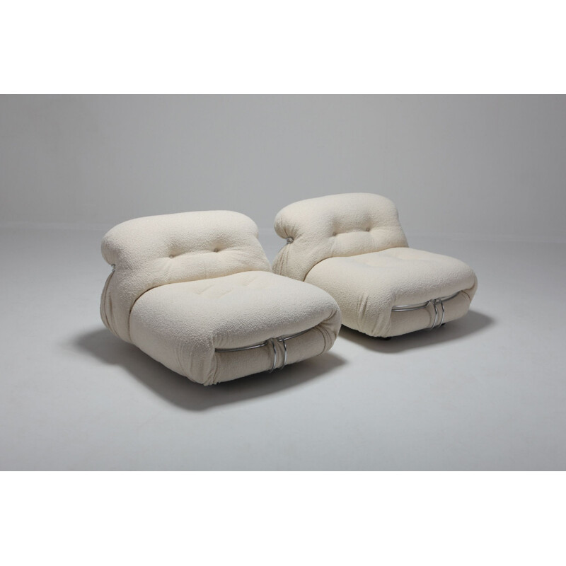 Set of 2 vintage Lounge Chairs by Cassina, model Soriana, by Afra and Tobia Scarpa - 1970s