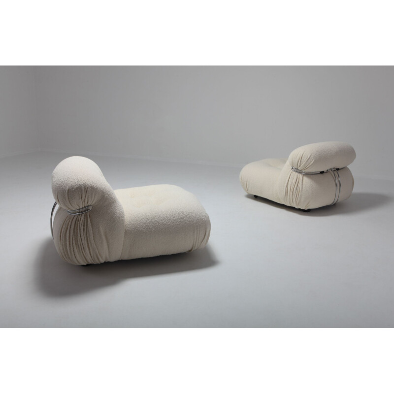 Set of 2 vintage Lounge Chairs by Cassina, model Soriana, by Afra and Tobia Scarpa - 1970s