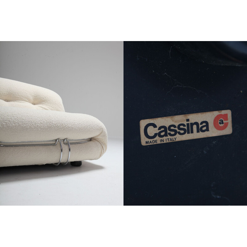 Ensemble canapé vintage et 2 fauteuils lounge Soriana par Afra et Tobia Scarpa pour Cassina - 1970