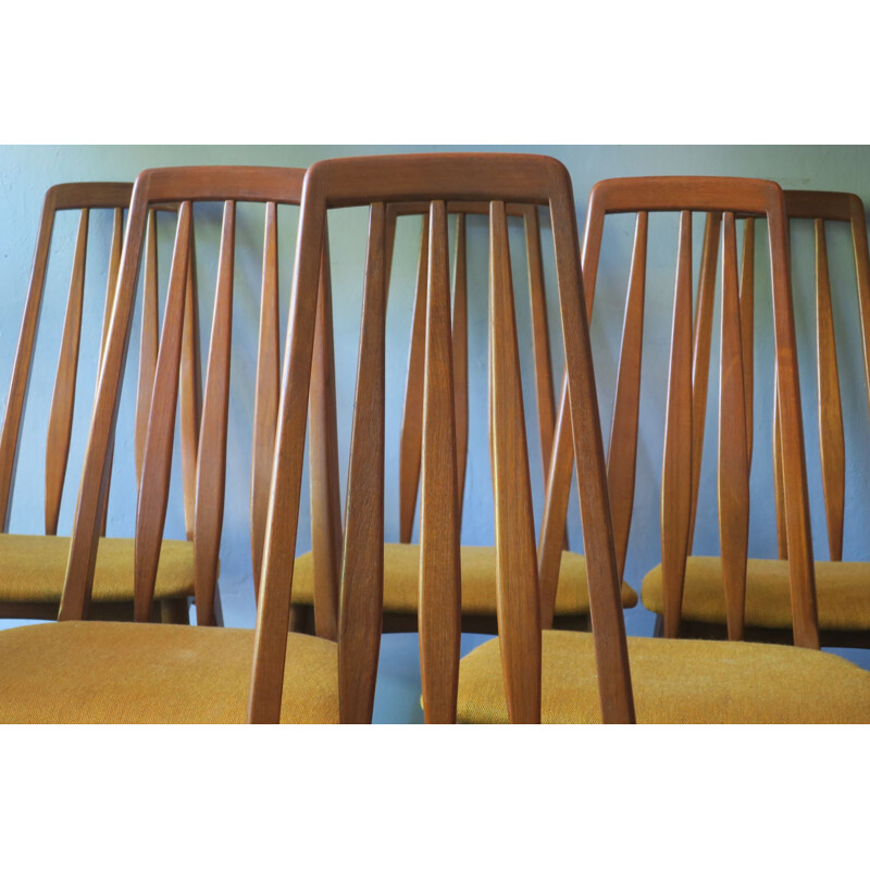 Set of 6 vintage Eva dining chairs by Niels Koefoed for Hornslet Møbelfabrik