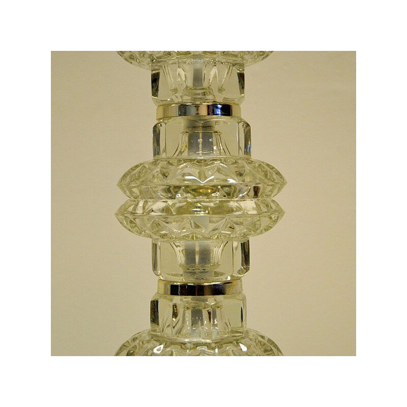 Pair of vintage glass table lamps from Kosta