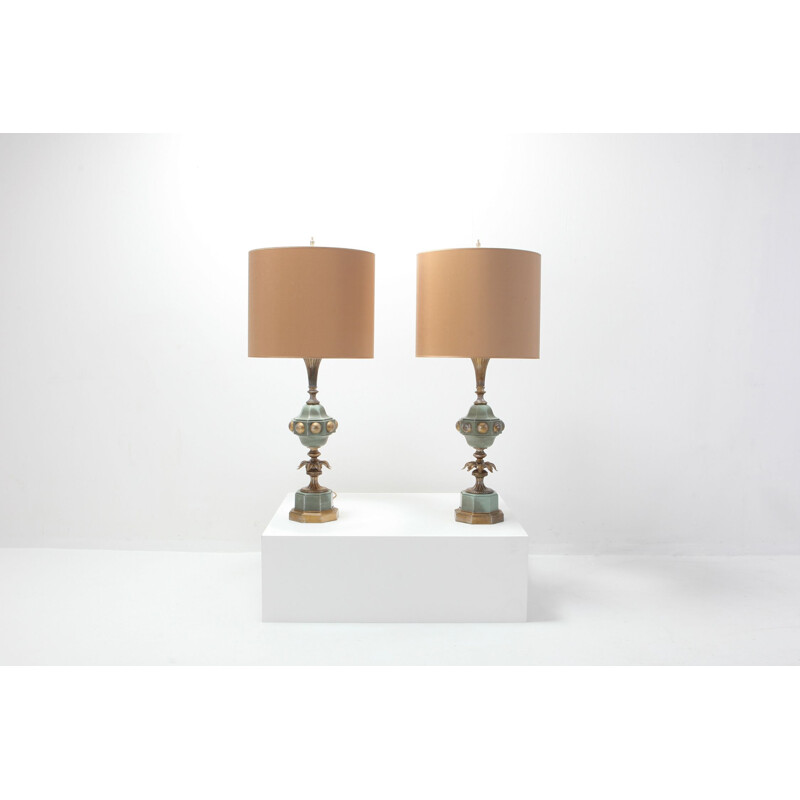 Pair of vintage hollywood regency table lamps