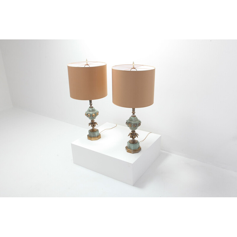 Pair of vintage hollywood regency table lamps