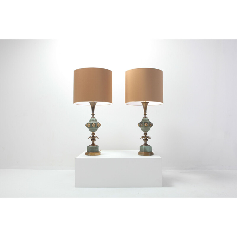 Pair of vintage hollywood regency table lamps