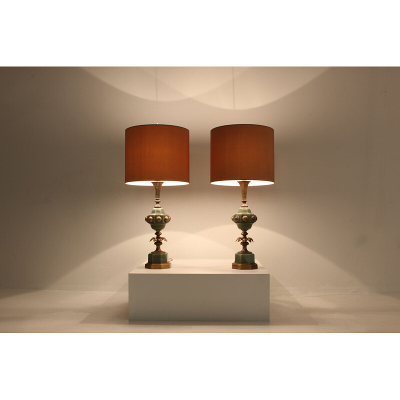 Pair of vintage hollywood regency table lamps