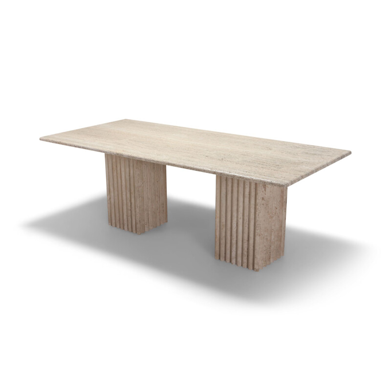 Vintage Dining Table in travertine, 1970s