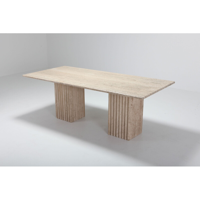 Vintage Dining Table in travertine, 1970s