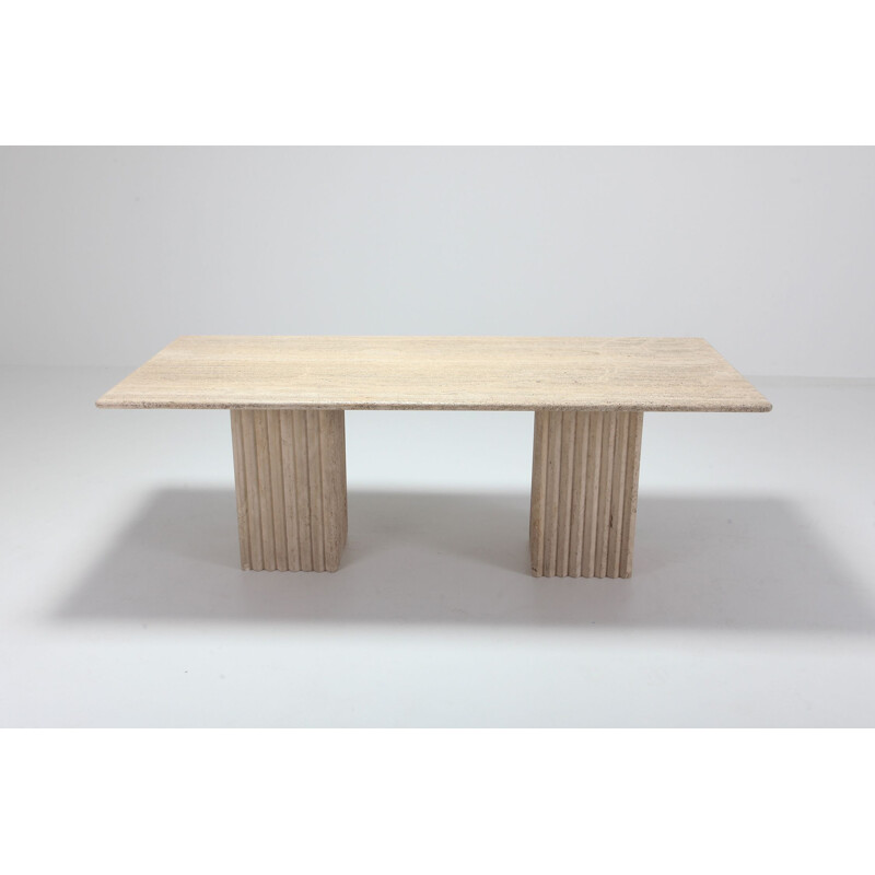 Vintage Dining Table in travertine, 1970s