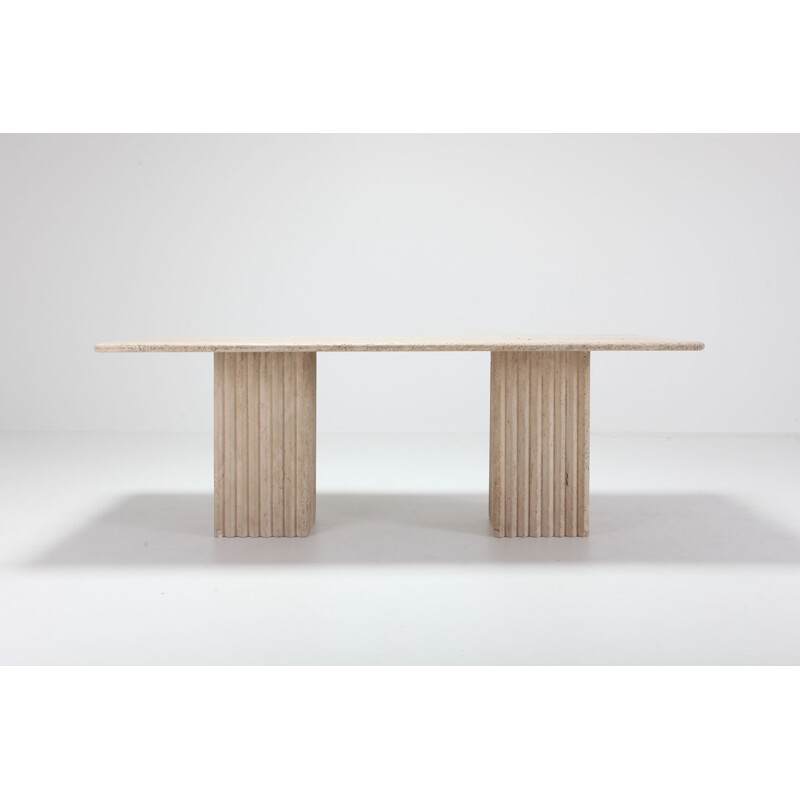 Vintage Dining Table in travertine, 1970s