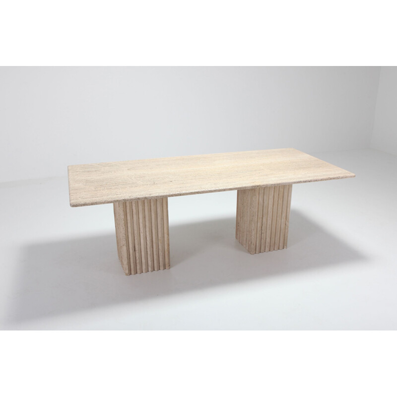 Vintage Dining Table in travertine, 1970s
