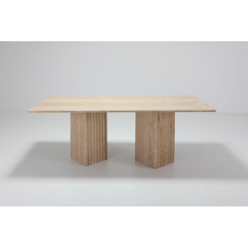 Vintage Dining Table in travertine, 1970s