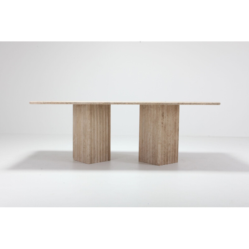 Vintage Dining Table in travertine, 1970s