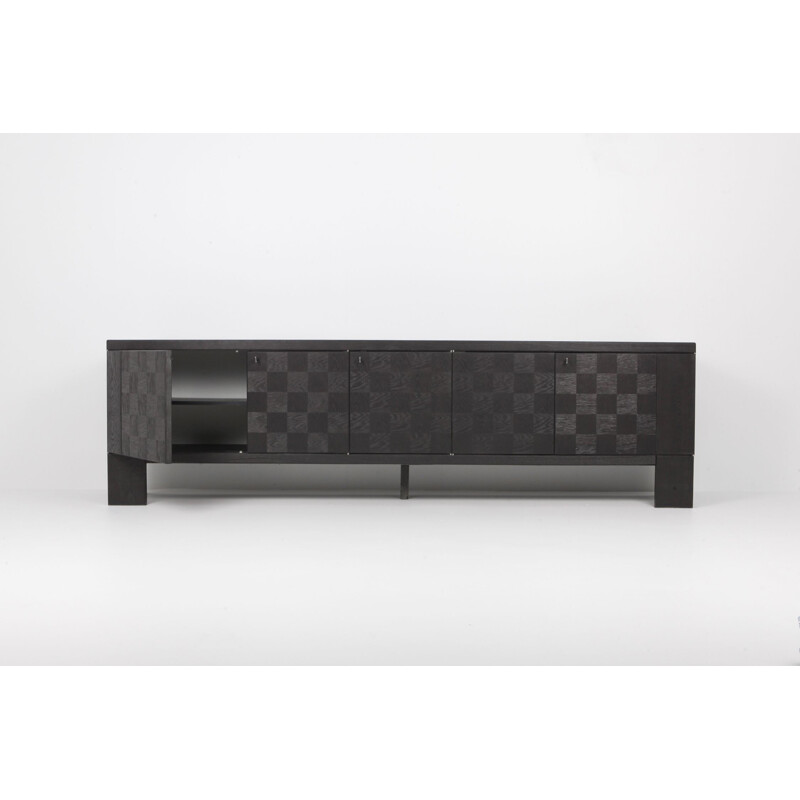 Vintage black oak sideboard by De Coene, Belgium 1970