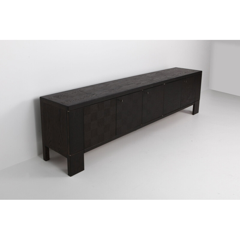 Vintage black oak sideboard by De Coene, Belgium 1970