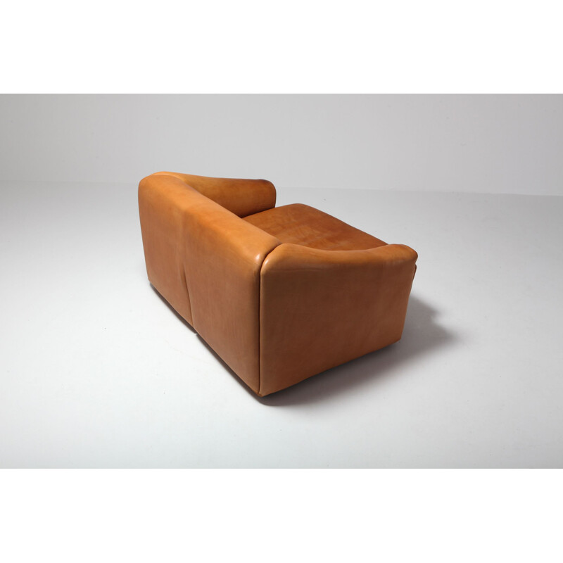 Vintage 2-Sitzer-Sofa aus cognacfarbenem Leder von De Sede DS 47 - 1970er Jahre