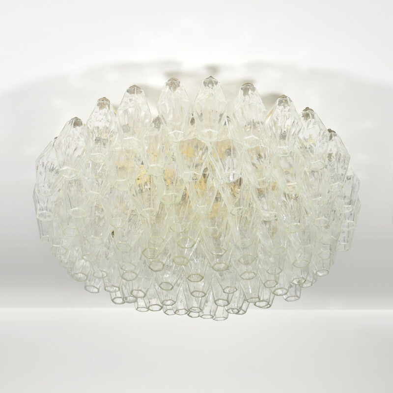 Vintage poliedri ceiling Lamp by Carlo Scarpa for Venini 1960