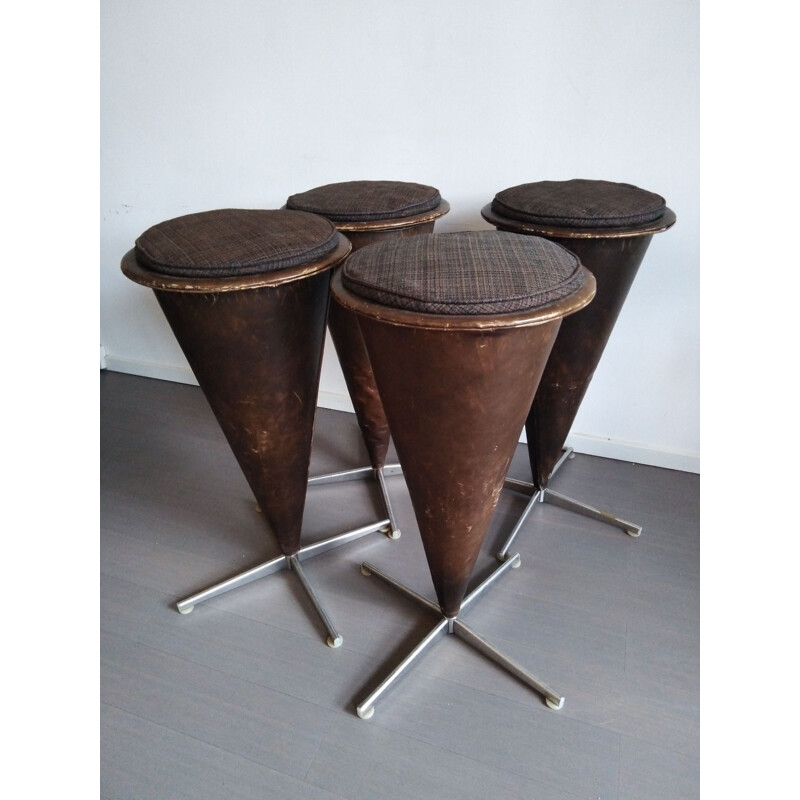Vintage set of 4 bar stools by Verner Panton 1958