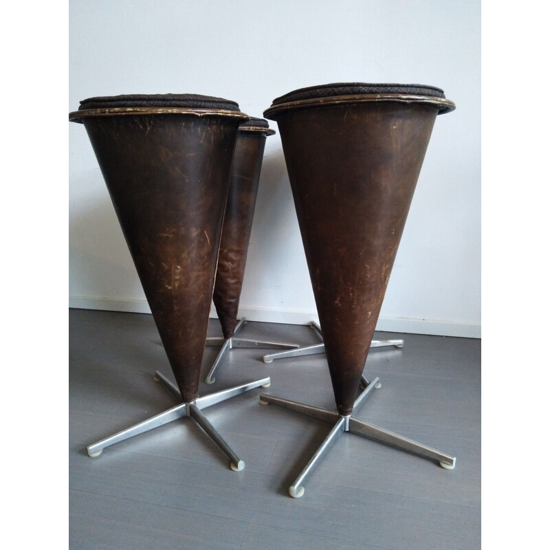 Vintage set of 4 bar stools by Verner Panton 1958