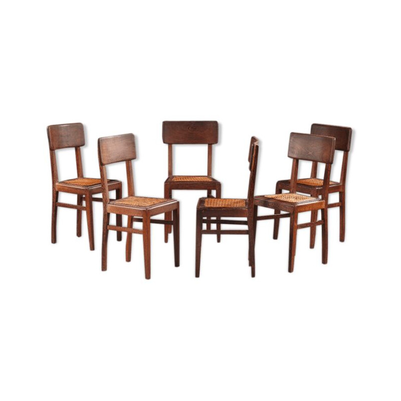 Suite de 6 chaises à repas 1930
