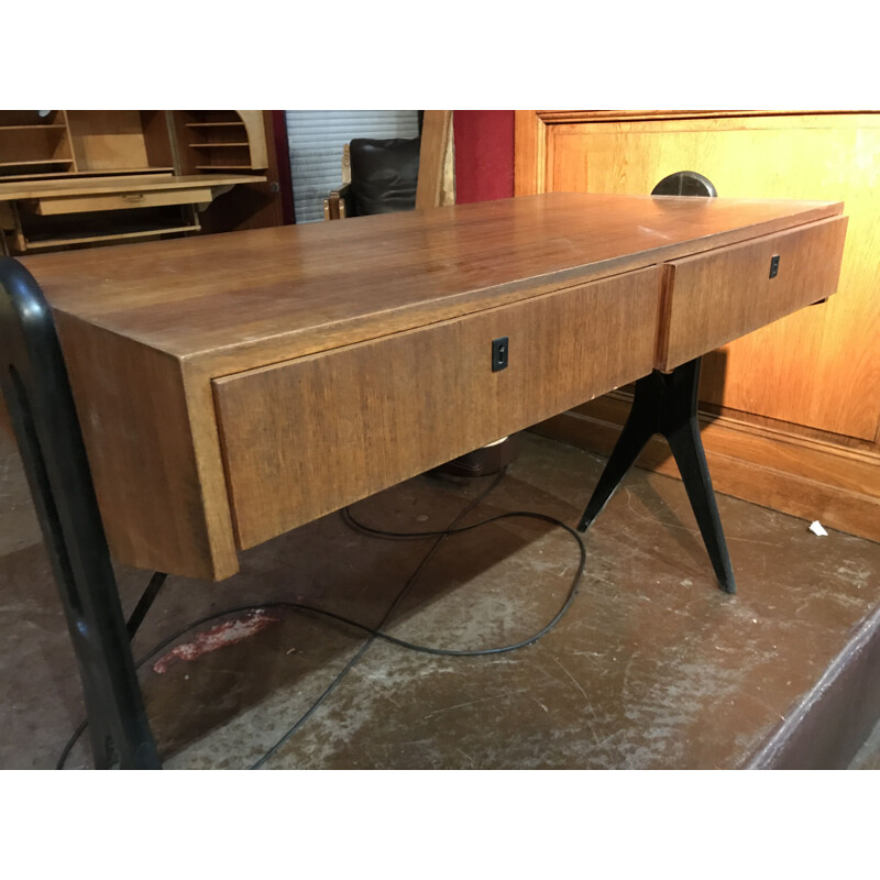 Vintage italian desk in rosewood by Angelo Mangiarotti & Bruno Morassutti 1950