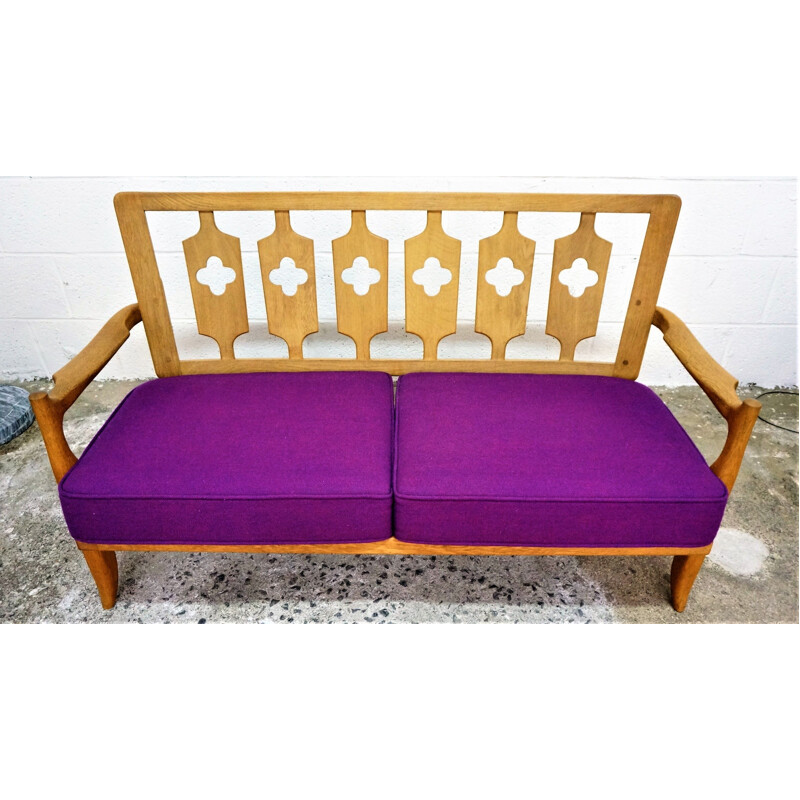 Vintage 2-seater sofa vintage Guillerme et Chambron 1970