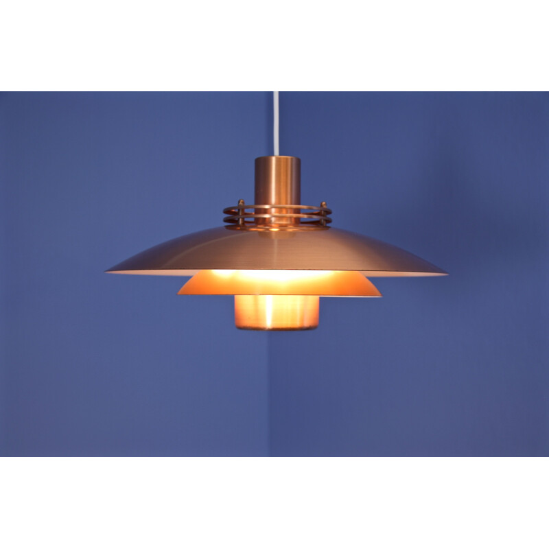 Vintage Danish pendant light in solid copper, 1970