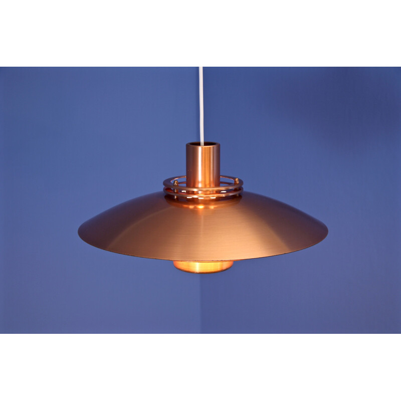 Vintage Danish pendant light in solid copper, 1970