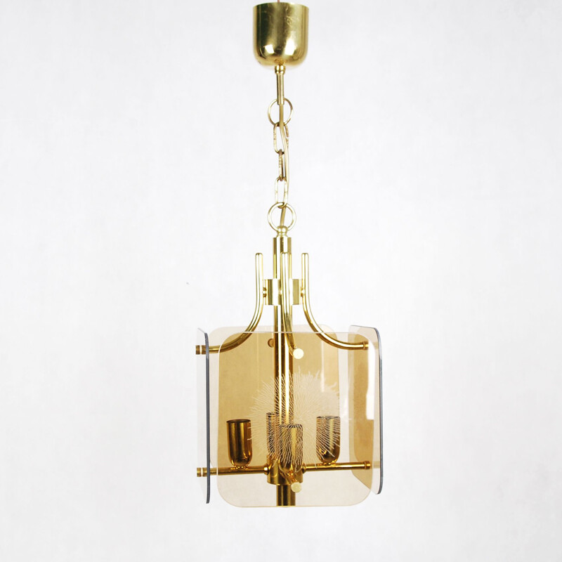 Vintage pendant light in brass, 1980