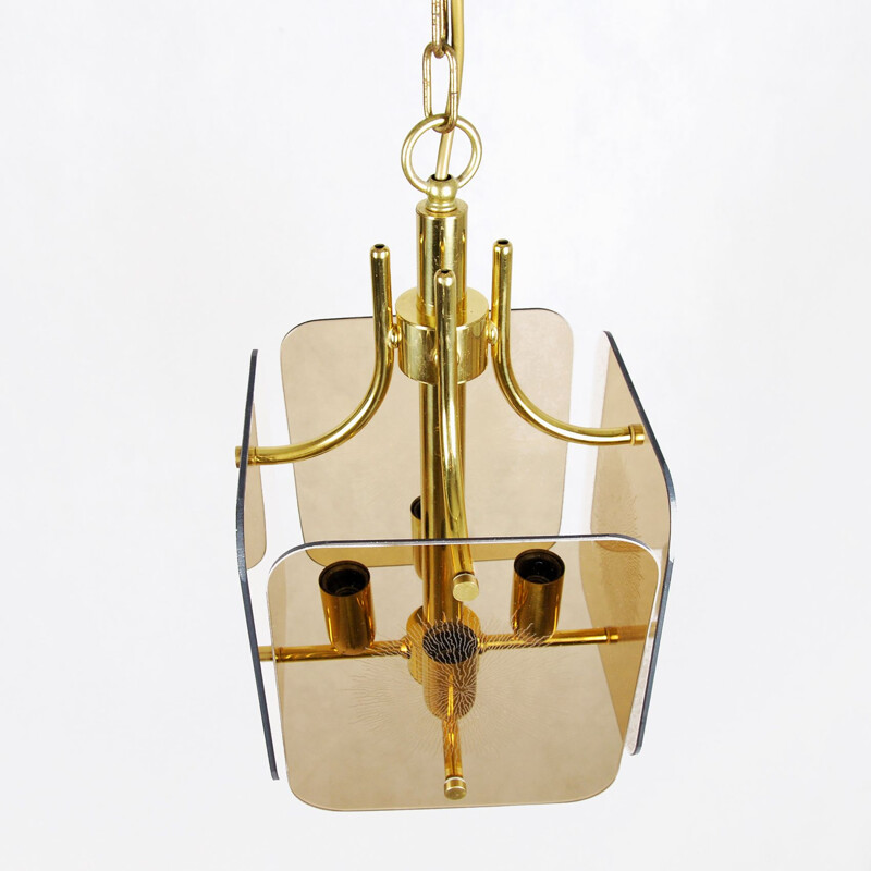 Vintage pendant light in brass, 1980