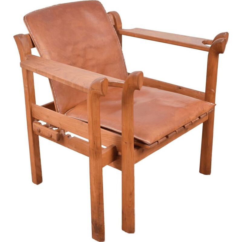 Vintage houten fauteuil van Stefan During, 1980