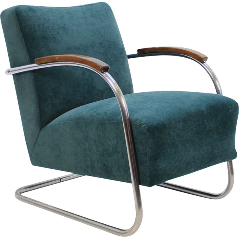 Vintage green armchair Bauhaus by Mücke Melder 1930