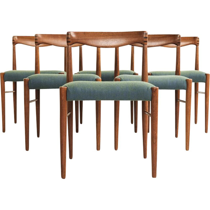 Set of 6 vintage chairs in teak by HW Klein for Bramin