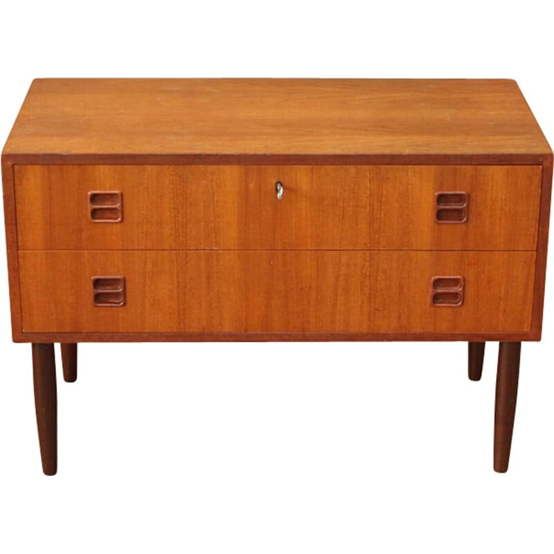 Vintage low danish chest of drawers in teak 1960