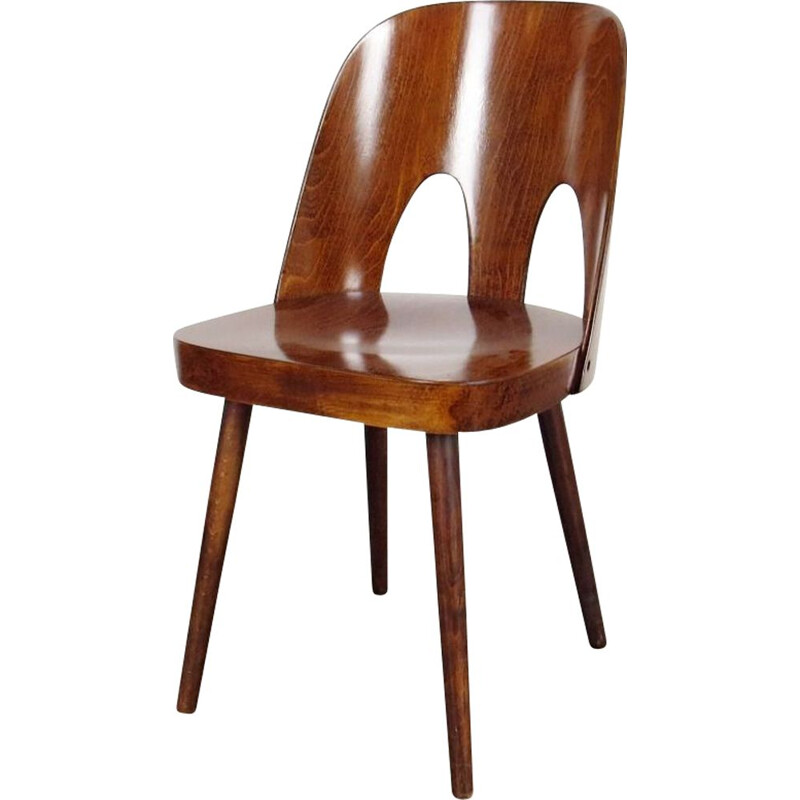 Vintage Czechoslovakian dining chair by Oswald Haertdl for Ton 1950