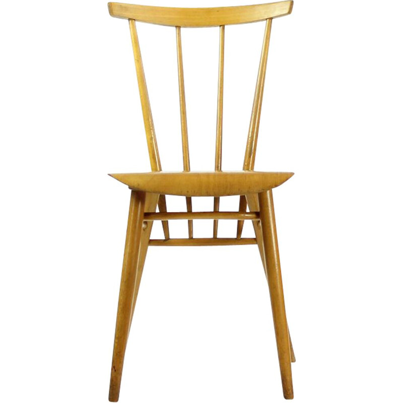 Vintage Stuhl aus blondem Holz von Ton