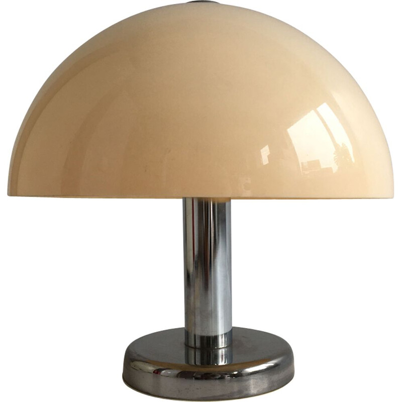 Mushroom table lamp in chrome