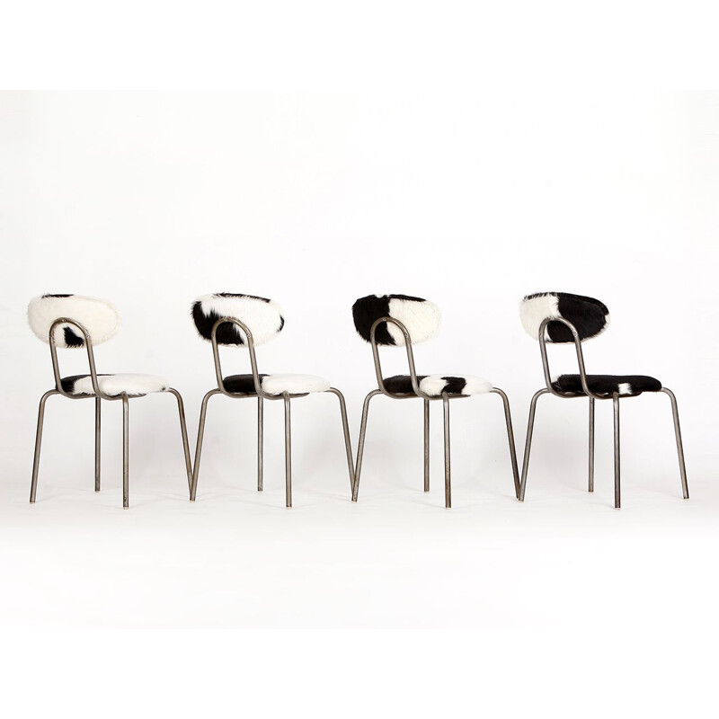 Série de 4 chaises Vintage, industrielles, années 1960