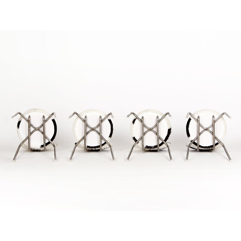 Série de 4 chaises Vintage, industrielles, années 1960