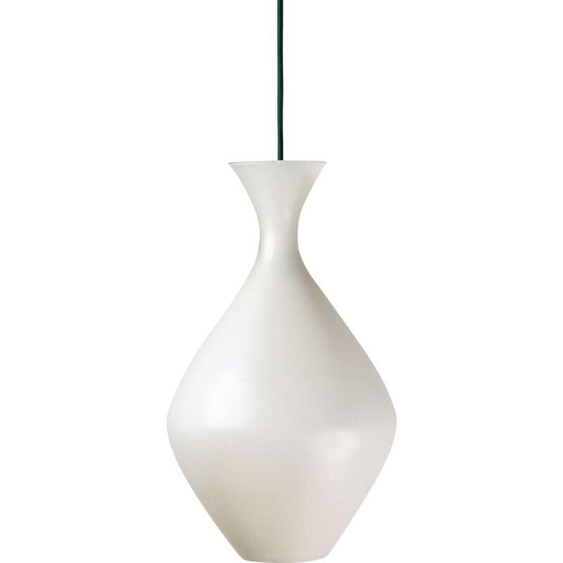 Vintage italian pendant lamp in opaline glass 1950