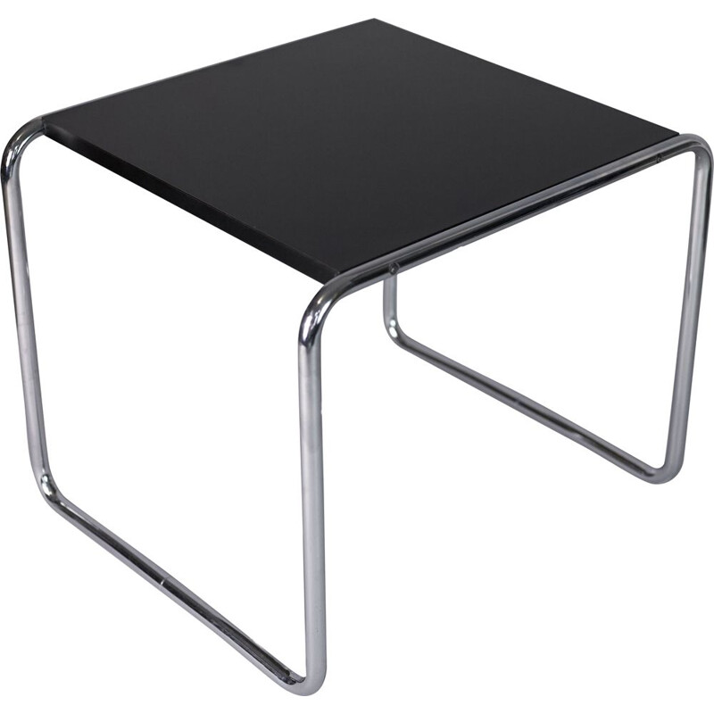Vintage Laccio coffee table for Dino Gavina in steel and black wood 1960