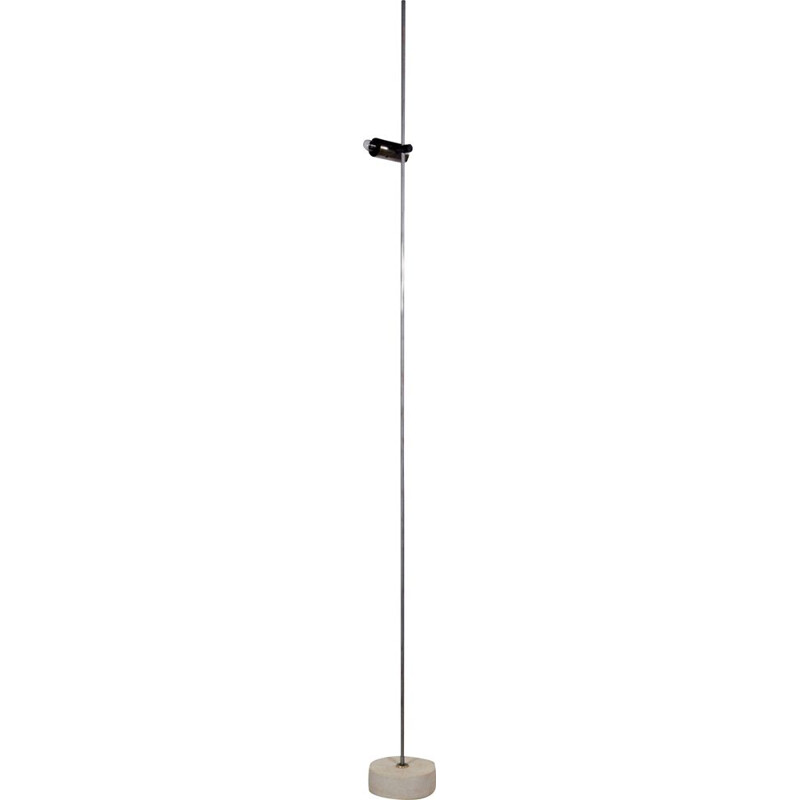 Vintage italian floor lamp in travertine and metal 1960