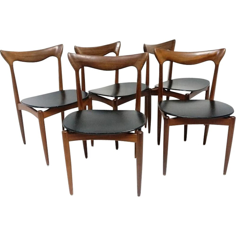 Set of 5 chairs in teak for Bramin